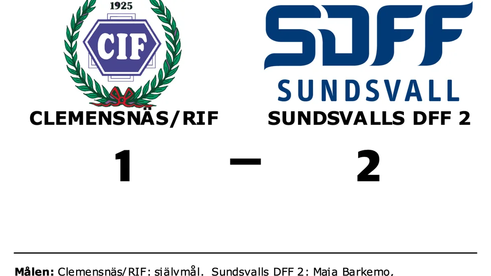 Clemensnäs/RIF förlorade mot Sundsvalls DFF 2