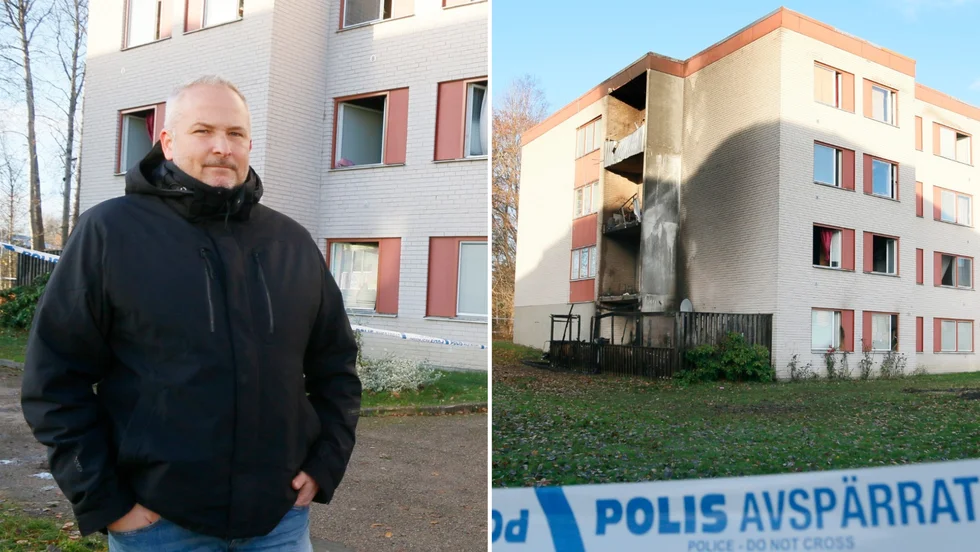 Tobias Lundqvist, fastighetschef på KFAB, har hjälpt de familjer som drabbats av branden på Nyhemsgatan. När han pratade med två av familjerna på måndagen hade de fått låna kläder av vänner. KFAB har levererat madrasser och husgeråd. 