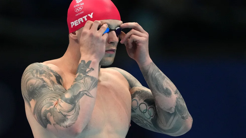 Adam Peaty under en tävling i OS. Arkivbild.