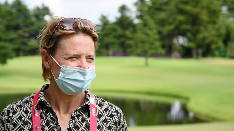 Annika Sörenstam på Kasumigaseki golfklubb under damernas OS-golf.