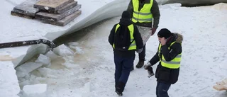 Isen krossades– lastbil igenom