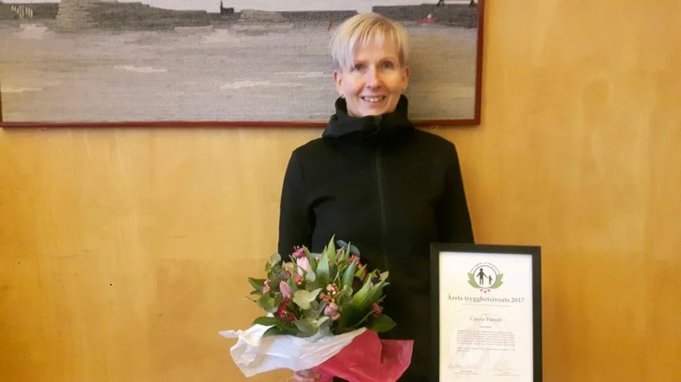 Prisad. Carola Vånsjö tilldelades Årets trygghetsinsats.