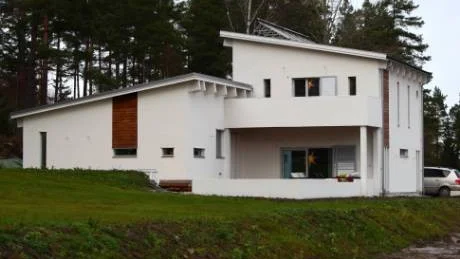 Huset byggdes i två etapper, för att familjen skulle kunna flytta in lite tidigare.