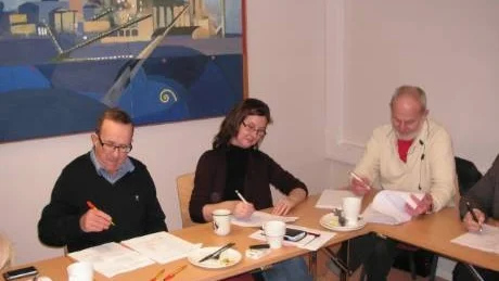 Lars Norman, Carina Grönhagen och Tommy Fohlin under Seko-S årsmötesförhandlingar.
Foto:Ronnie G Lundin