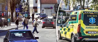 Permobilolycka utanför konditori