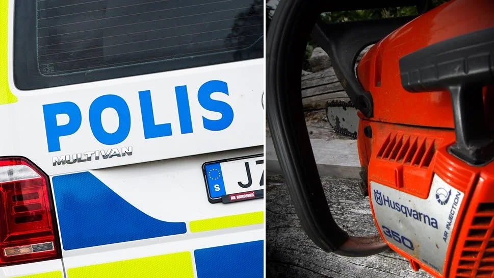 En motorsåg och en röjsåg stals vid inbrott i Malmby, Bilden är tagen i ett annat sammanhang.
