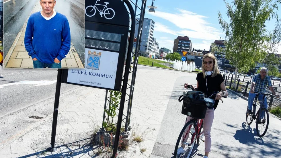 UTE OCH CYKLAR. Många Luleåbor lämnade bilen hemma under torsdagen och tog cykeln till jobbet efter onsdagens trafikkaos. "Det finns nödvändig biltrafik i Luleå – men också väldigt mycket onödig", säger Jan Nyberg, Miljöpartiets gruppledare.