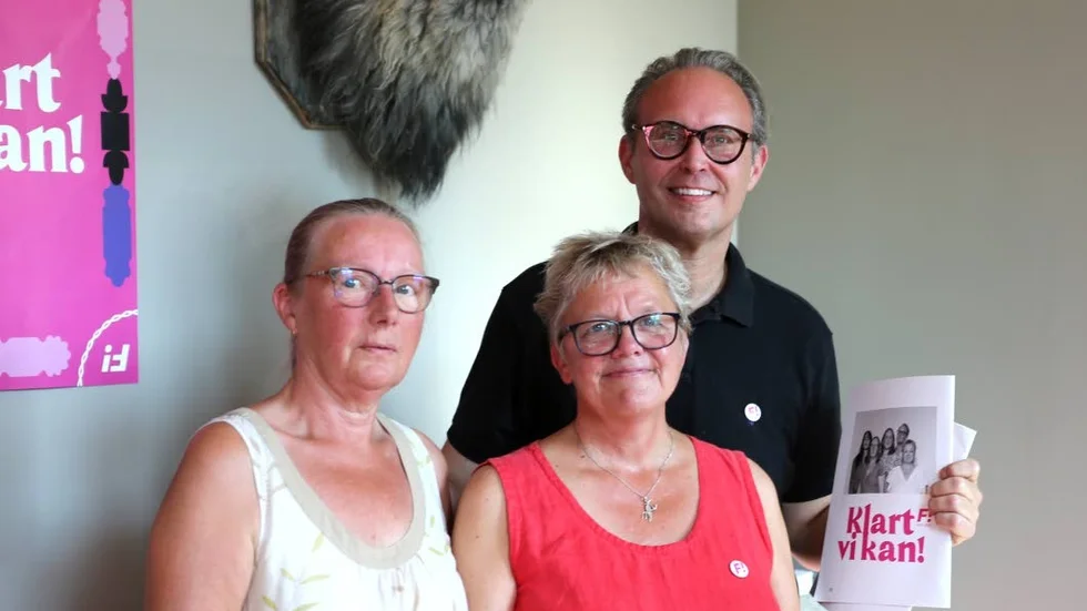 Tre av partiets kandidater till regionfullmäktige presenterade skuggbudget och valmanifest. Från vänster: Gerd Holmgren, Lotta Persson och Tomas Pettersson.