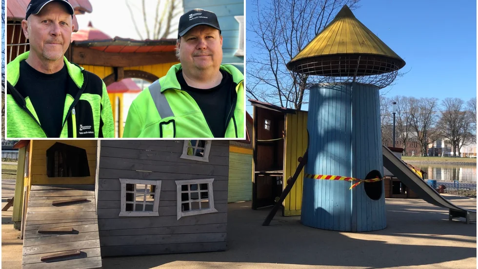 "Skit inte i våra lekhus", säger Tomas Ringvall och Ingvar Jansson från park- och naturenheten. Kommunen har behövt betala för sanering fem gånger och den senaste kostade 1900 kronor. 