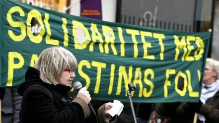 Sonia Landin uppmanade till att aldrig ge upp hoppet om en fredlig lösning i mellanöstern.