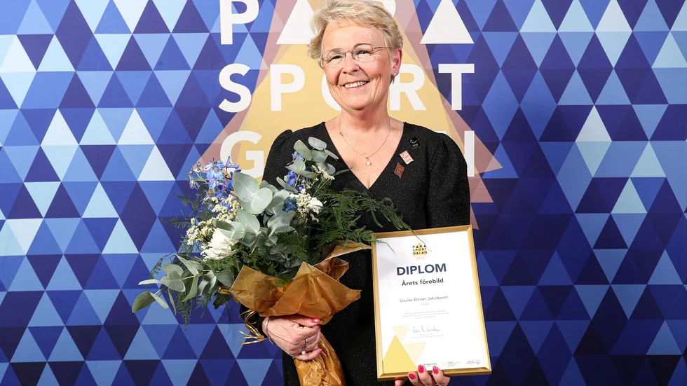 Louise Etzner Jakobsson prisades som årets förebild på Parasportgalan som hölls på fredagskvällen i Göteborg.