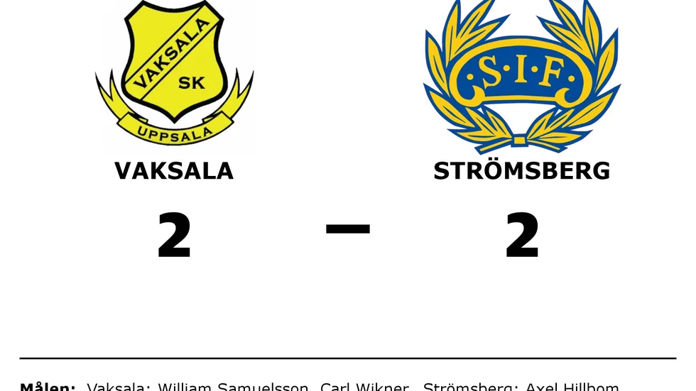 Vaksala SK spelade lika mot Strömsbergs IF