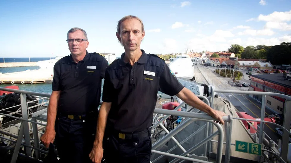 HEMMA. Triton besökte som hastigast Visby hamn efter att ha arbetat i Medelhavet i flera månader. Senare på tisdagen fortsatte hon vidare till Oskarsham för underhåll på varv.