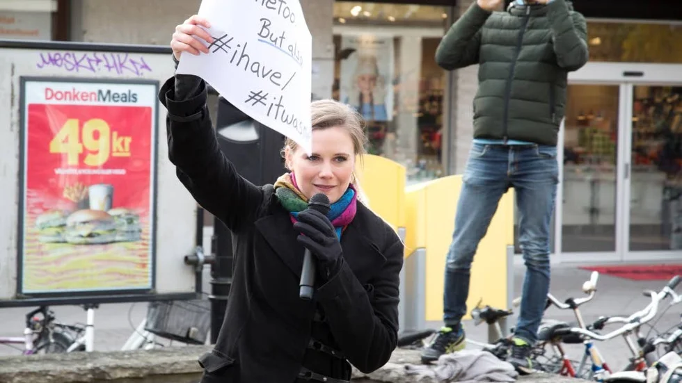 Felicia Wittenberg när hon arrangerade #metoo-manifestation i Visby för fem år sedan.