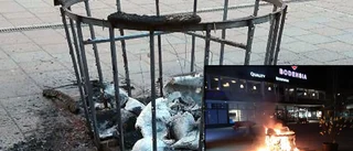 Mordbrand och skadegörelse i centrum
