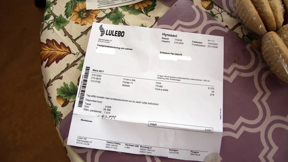 Underhållspengar. Nära 45 000 finns i bofonden för lägenheten Per Henrik Eriksson hyr.