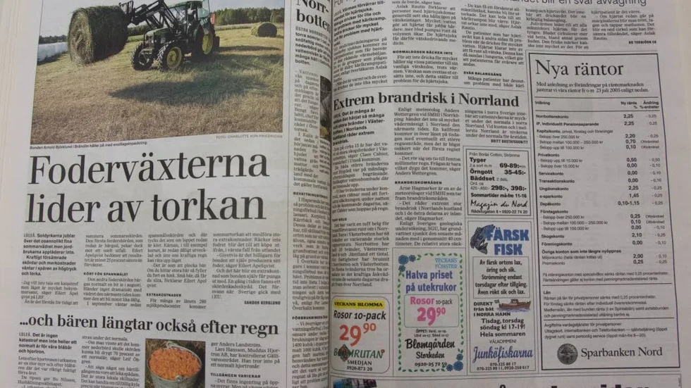 Varmt. NSD och Kuriren bevakade värmeböljan och de efterföljande händelserna hårt.