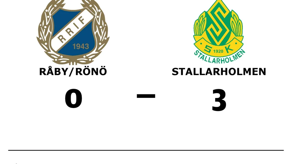 Råby-Rönö IF förlorade mot Stallarholmens SK