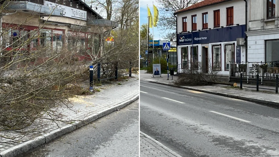 Hemseborna möttes av en helt ny gatubild i torsdags morse.