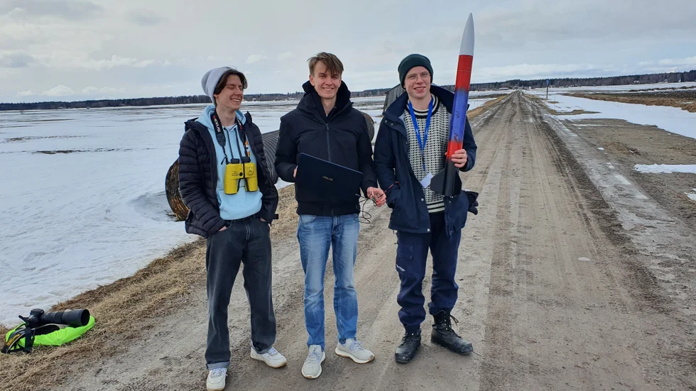 Det vinnande laget från Vattenfallgymnasiet består av Simon Pettersson, Simon Arnestrand och Axel Skagermark.