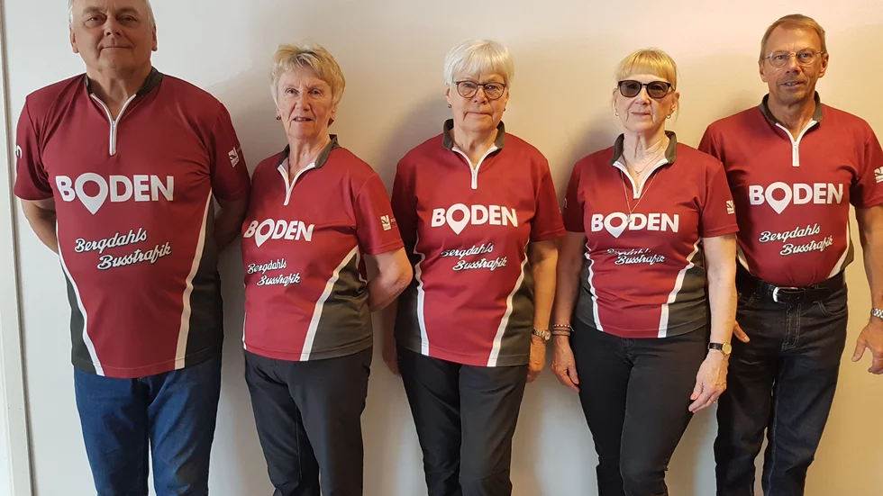Segerkvintetten från Boden var från vänster Ingvar Carlsson, Lisa Persson, Ulla Sundberg, Monika Svalkvist och Jan Rönnbäck.