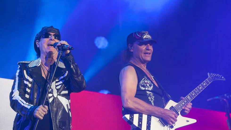 Klaus Meine och Matthias Jabs från Scorpions. Arkivbild.
