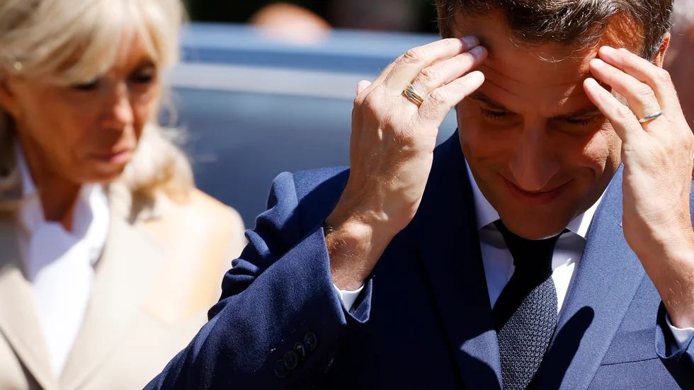 President Emmanuel Macron och hustrun Brigitte Macron besökte bland annat Le Touquet i norra Frankrike under valdagen.