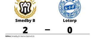 Hanna Sävhult matchvinnare när Smedby B vann mot Lotorp