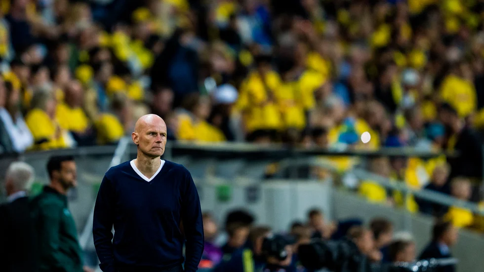 Norges förbundskapten Ståle Solbakken under Nations League-mötet mellan Sverige och Norge på Friends arena.