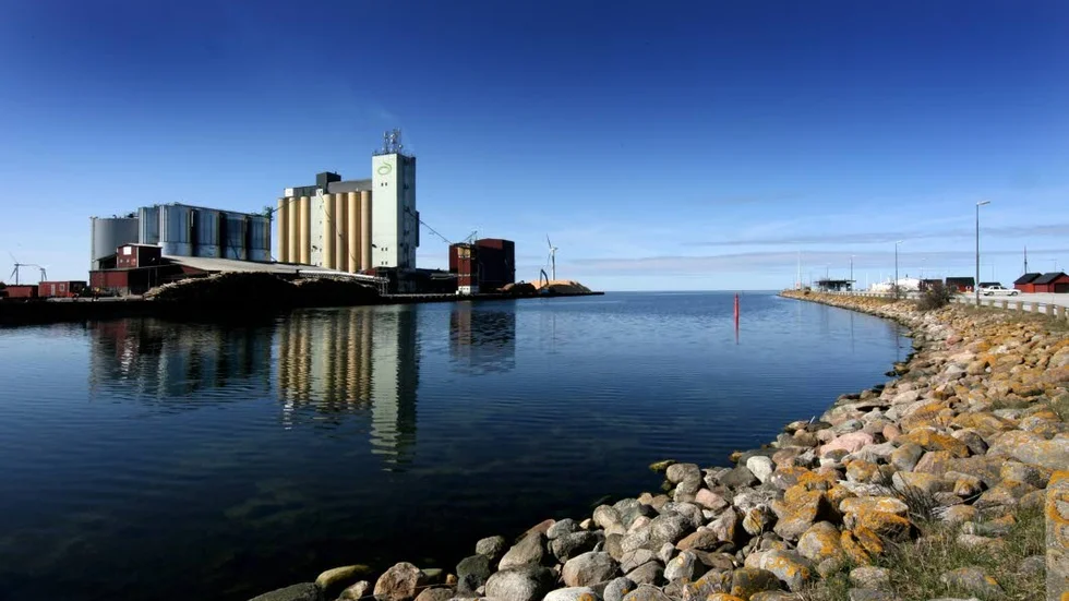 Klintehamns hamn. Enligt planerna ska stora mängder kalksten lastas ut från Klintehamn. Ortsborna oroas för buller, damm och tung trafik.