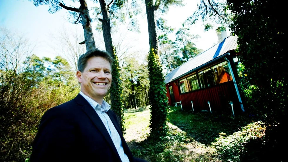 Johan Gudinge, mäklare på Fastighetsbyrån i Visby.