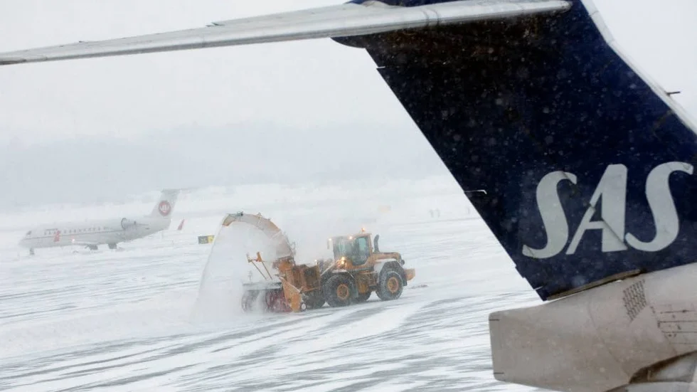 Bilden är från ett snöoväder på Arlanda 2010.