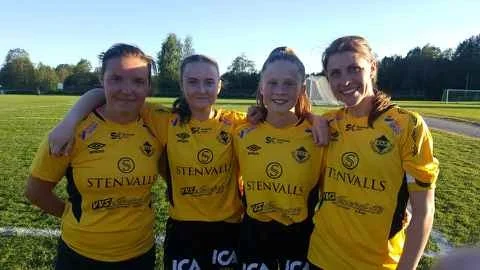Målskyttar från vänster: Emy Storfält, Maija Wahlberg,  Lisa Markgren 2, Terese Lundmark 3. Foto: Privat. 