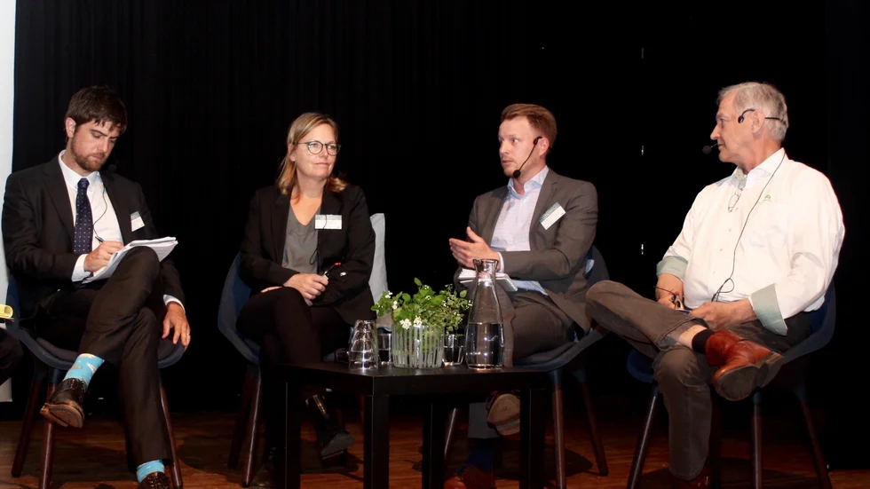 Paneldiskussion om gruvindustrins utveckling i Norr- och Västerbotten med Chris McDonald, OECD, Pia Lindström, Boliden, Andreas Lind, Länsstyrelsen i Norrbotten och Nils-Olof Lindfors, Region Norrbotten.