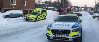 Larm om brand i flerfamiljshus
