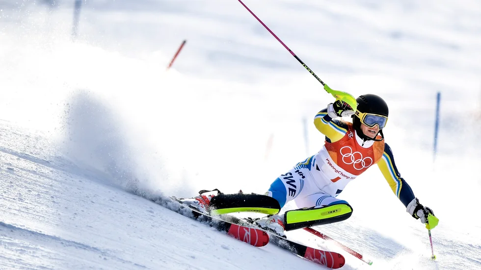 Frida Hansdotter vann OS-guld i slalom i Pyeongchang 2018. Arkivbild.