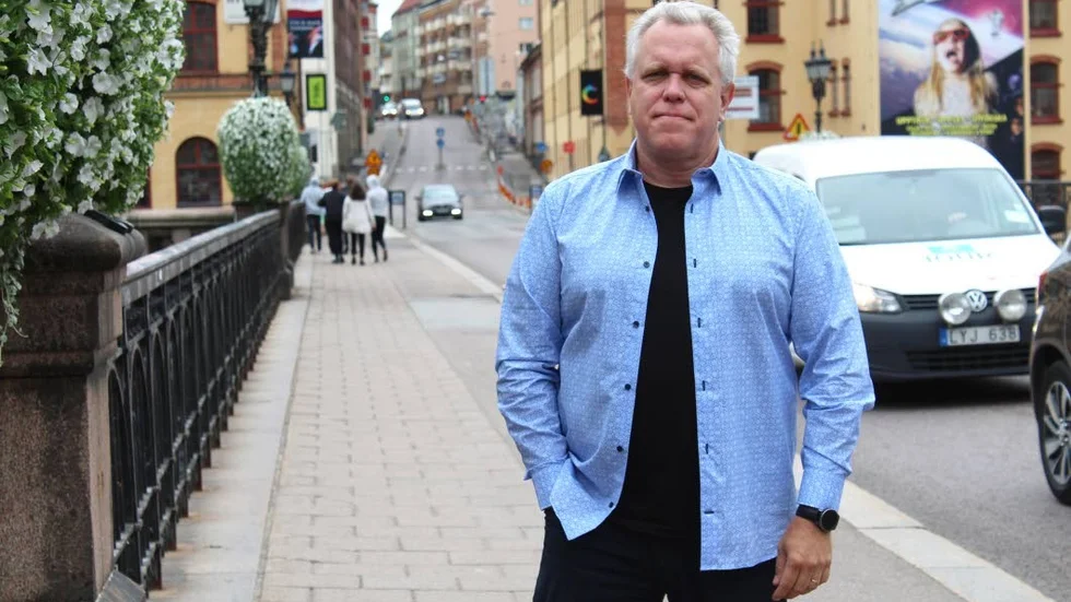 Peter Kristensson på Kungsgatan som förr var uppdelad i Västra och Norra Kungsgatan.