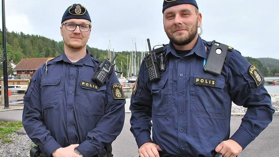 Utökas. Joel Aldrev och Joakim Berg blev områdespoliser i Valdemarsvik och Söderköping i höstas.