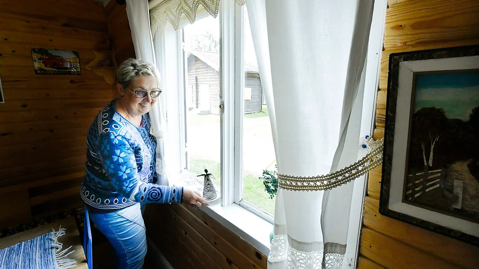 " Vi har bevarat så mycket som möjligt från moster Gunhilds tid i kammaren",berättar Eva.