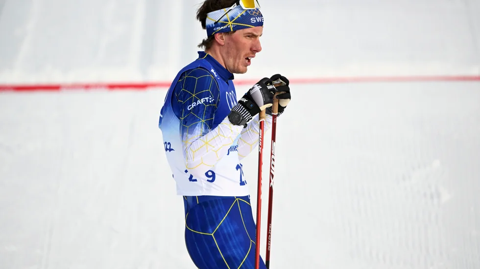Johan Häggström körde fjärdesträckan för Sverige, men lyckades inte fixa någon medalj.