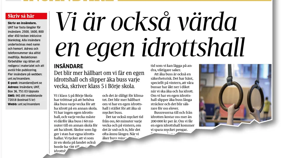 Från UNT den 26 januari.
