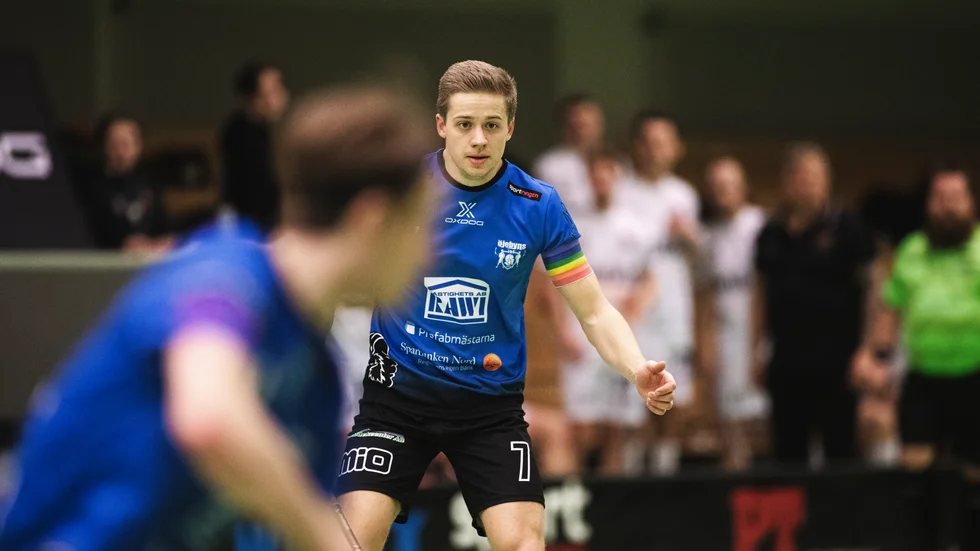Erik Nilsson var tillbaka efter sin ögonskada och gjorde tre assist när Öjebyn befäste sin andraplats i division 1-innebandyn. (Arkivbild)