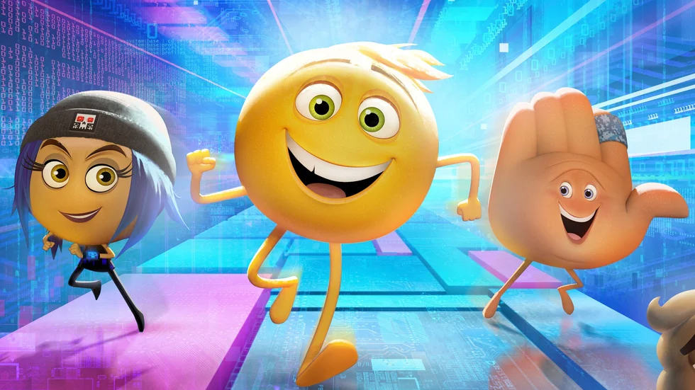 Hela trion. Jailbreak, Gene och High Five i ”The Emoji Movie”. Foto: Sony Pictures Animation.