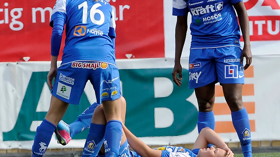 Nina Jakobsson skadade sitt högre knä under premiärmatchen mot Vittsjö. Arkivbild: Ulf Johansson
