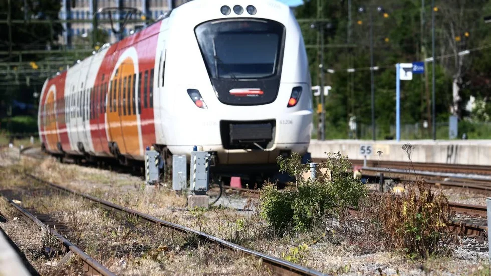 Det nedfallna trädet orsakade ett totalt stopp förbi sträckan. Bilden är från ett annat tillfälle.