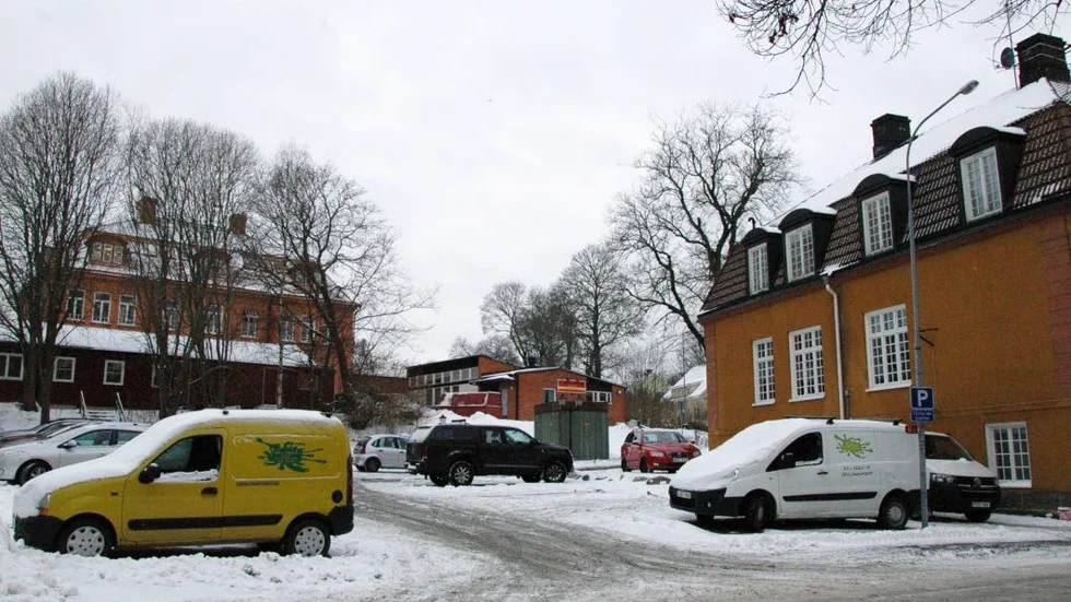 Centrum. Centraltvätten låg på Jonas Wenströms väg i centrala Finspång.
