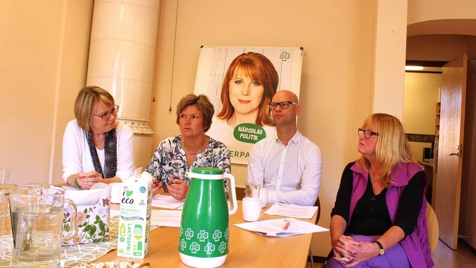 Kerstin Sjöberg, Karin Jonsson, Christian Widlund och Kajsa Törnqvist Netz presenterade Centerpartiets lokala politiska program.