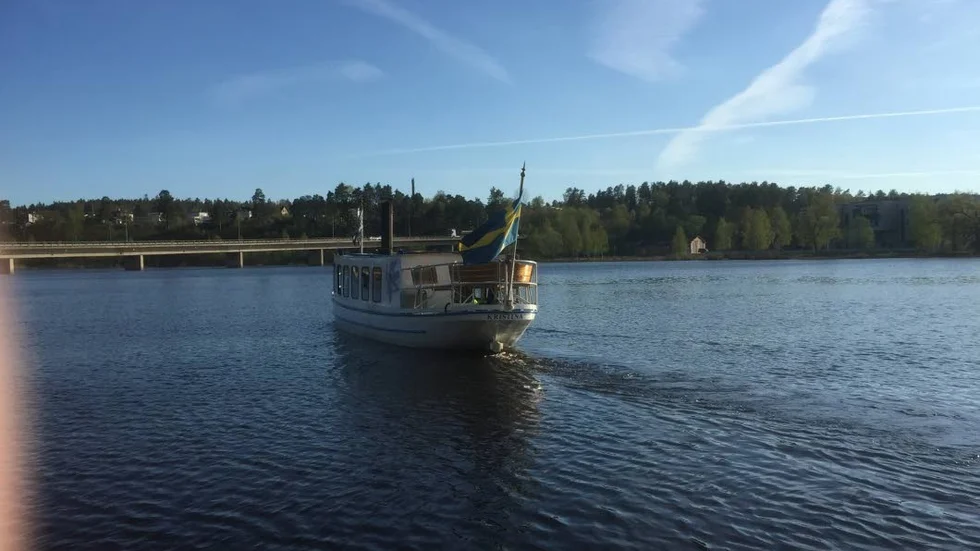 En första provtur i Skuten för ångbåten Kristina, inför sommarens kommande utflykter.