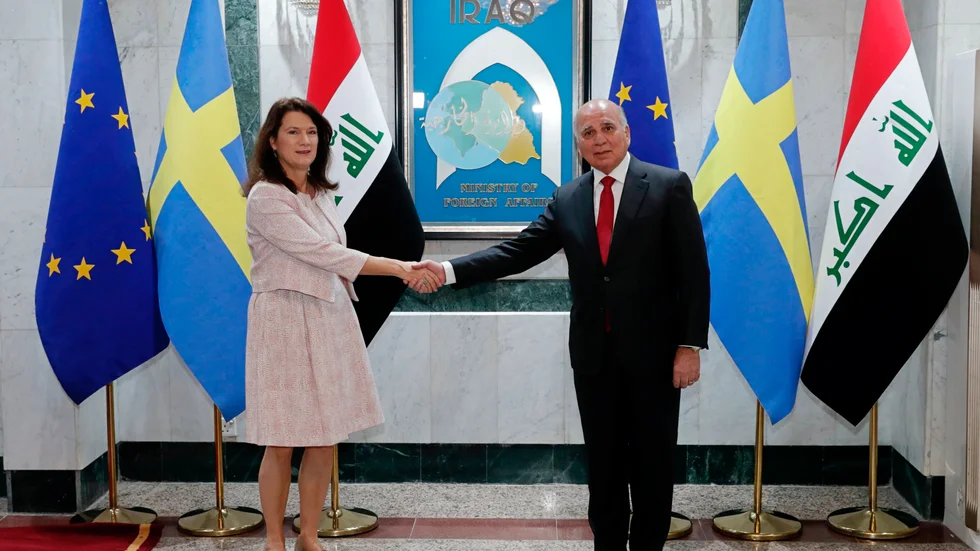 Ann Linde diskuterade bland annat säkerhetsläget i Irak och regionen med utrikesminister Fouad Hussein.