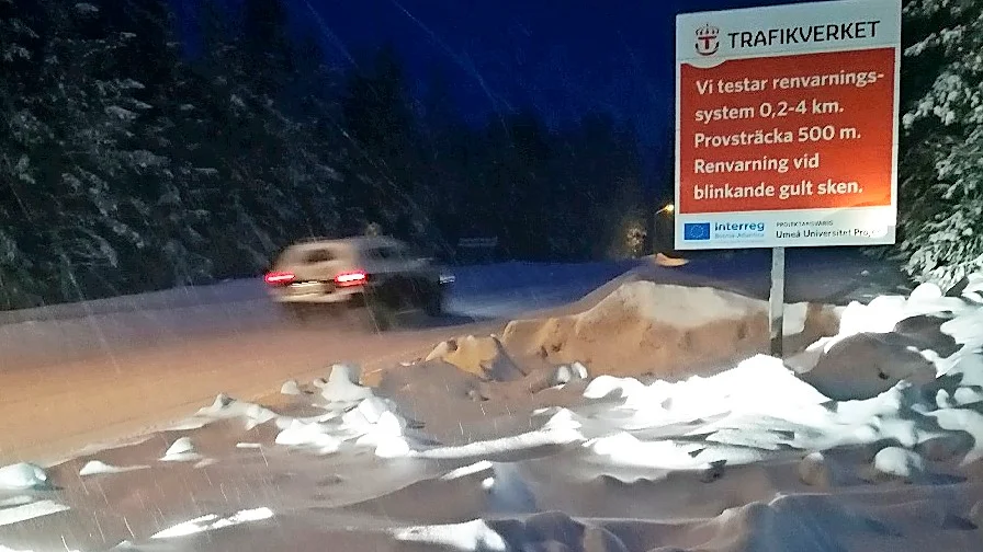 Till Norge. Systemet för renvarning testas i Norge istället för längs vägen mellan Burträsk och Skellefteå. 